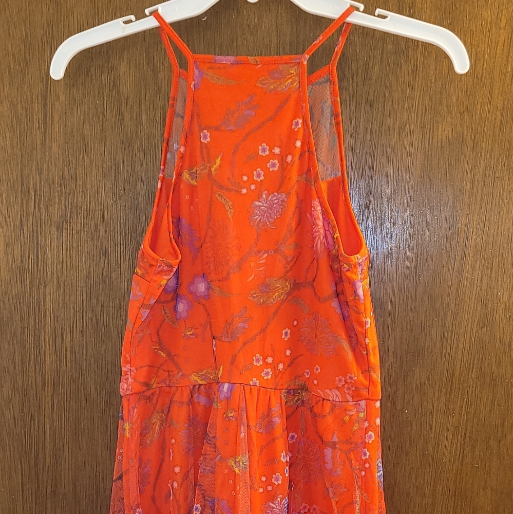 Candie's Orange and Purple Floral Mesh Halter Dress‎ NWT! - Picture 6 of 7